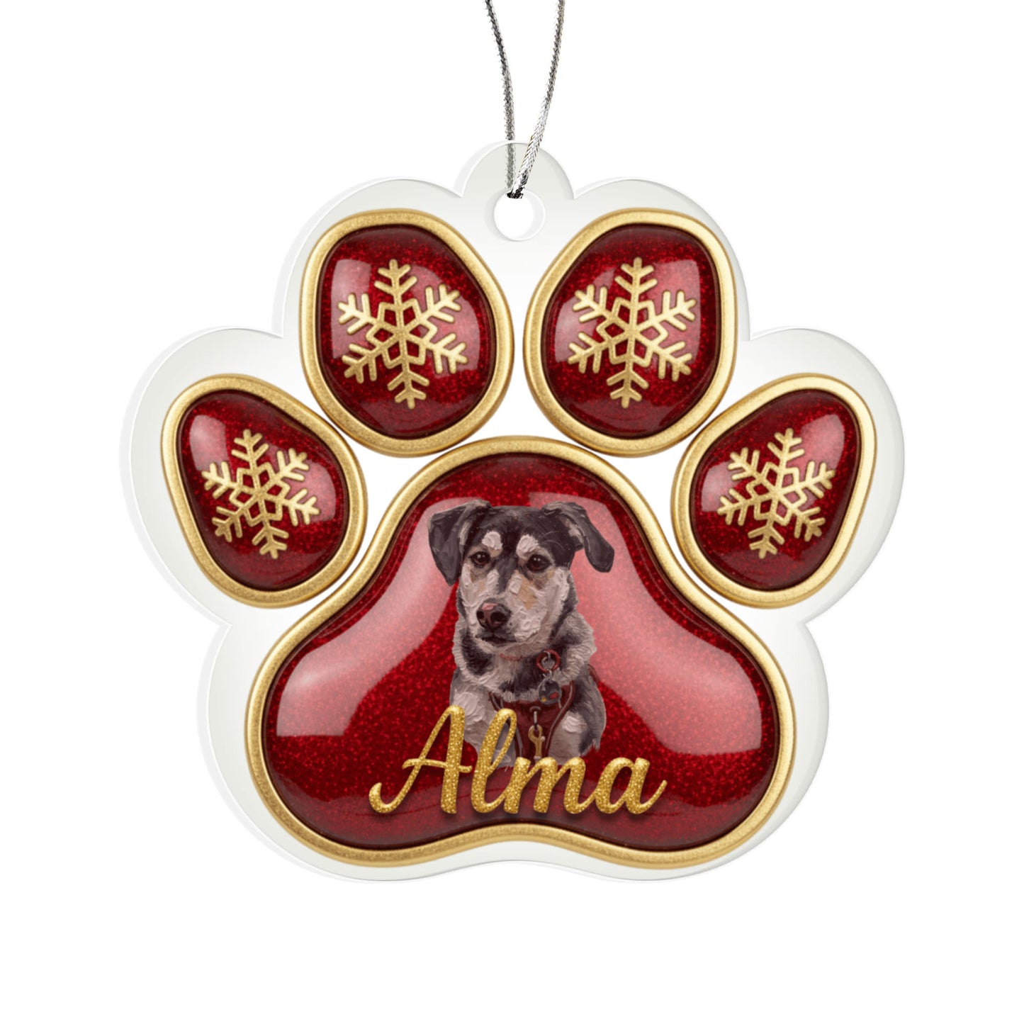 Cookie Tin Paw Personalized Acrylic Pet Ornament