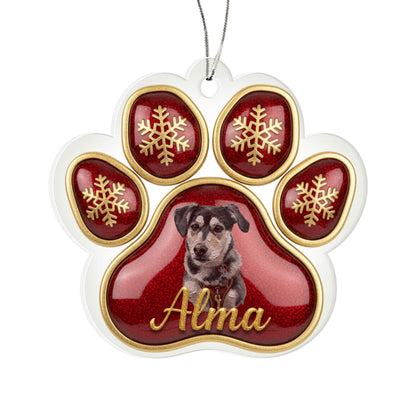 Cookie Tin Paw Personalized Acrylic Pet Ornament