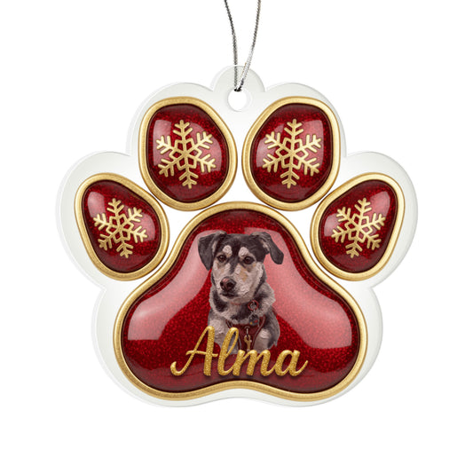 Cookie Tin Paw Personalized Acrylic Pet Ornament