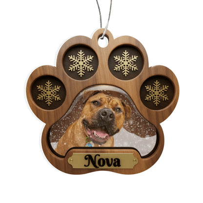Snow Globe Paw Personalized Acrylic Ornament
