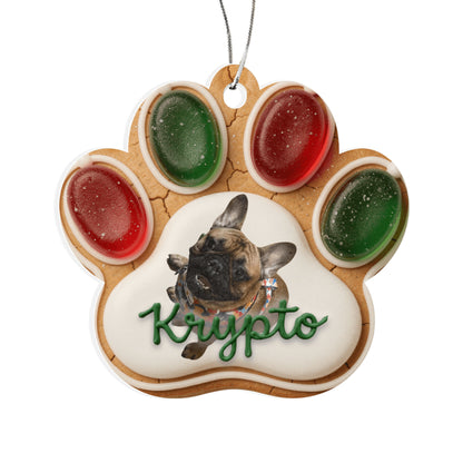 Gingerbread Paw Personalized Acrylic Ornament