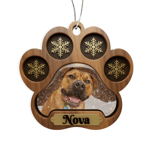 Snow Globe Paw Personalized Acrylic Ornament