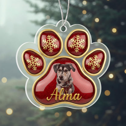 Cookie Tin Paw Personalized Acrylic Pet Ornament