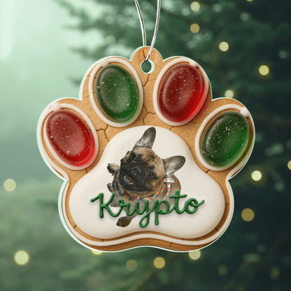 Gingerbread Paw Personalized Acrylic Ornament