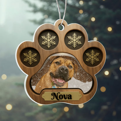 Snow Globe Paw Personalized Acrylic Ornament