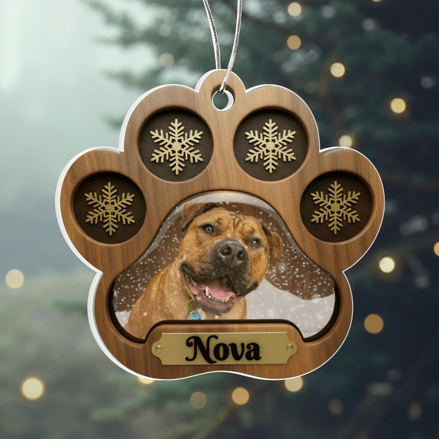Snow Globe Paw Personalized Acrylic Ornament