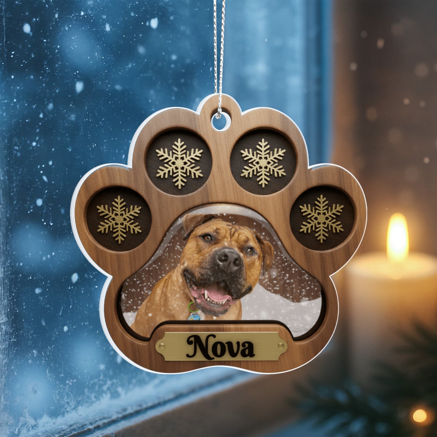 Snow Globe Paw Personalized Acrylic Ornament