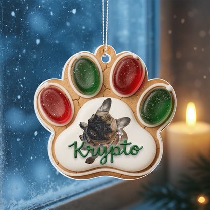 Gingerbread Paw Personalized Acrylic Ornament