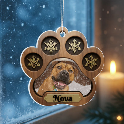 Snow Globe Paw Personalized Acrylic Ornament