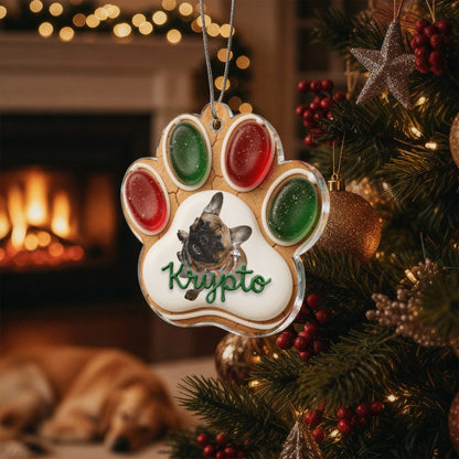 Gingerbread Paw Personalized Acrylic Ornament