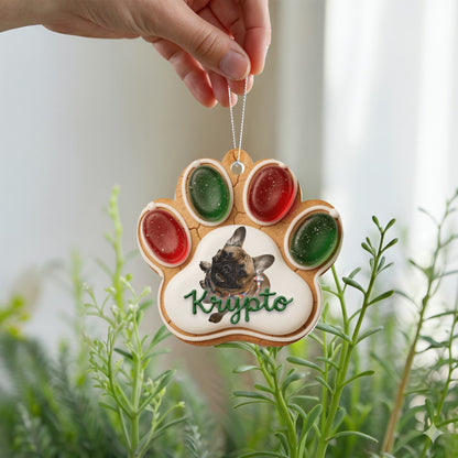 Gingerbread Paw Personalized Acrylic Ornament