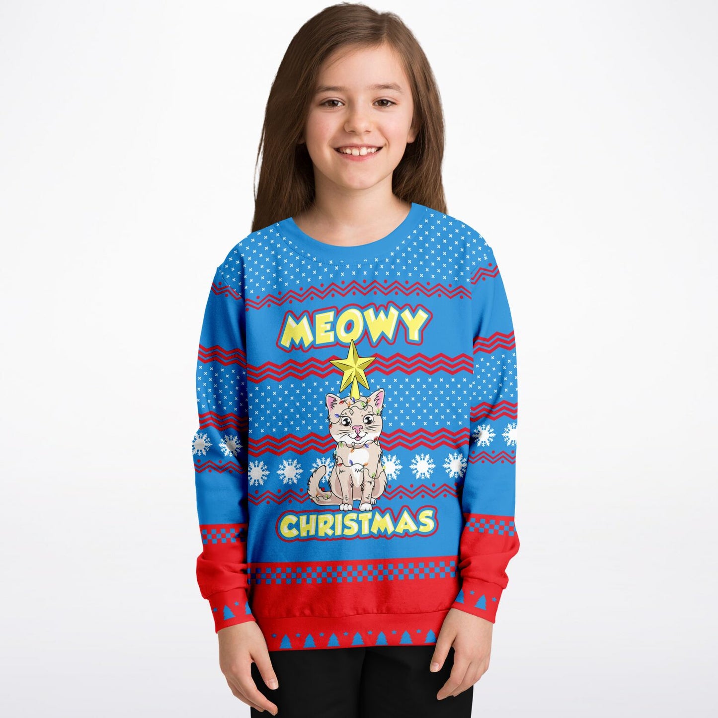 Meowy Christmas Kids Ugly Christmas Sweater