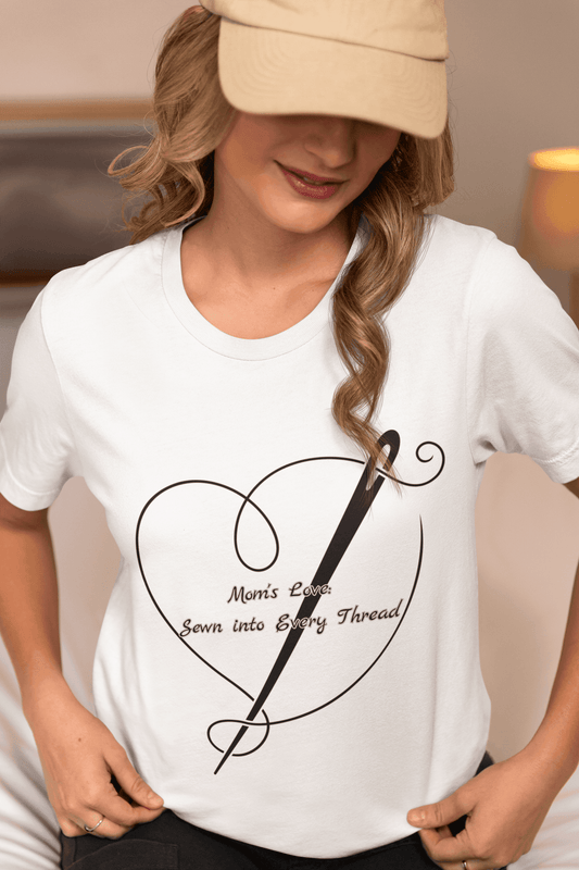 Moms Love Sewing (White & Black) Unisex Short Sleeve T-Shirt - Pawsome Prints