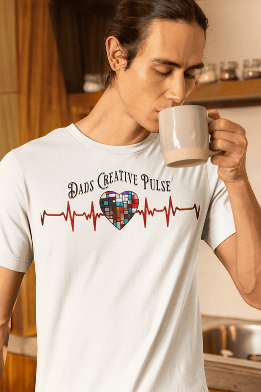 Dads Creative Pulse (Stained Glass Heart) Unisex Jersey T-shirt - Pawsome Prints