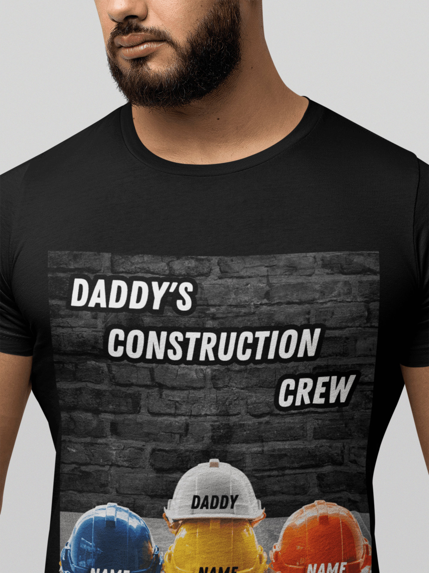 Daddy's Construction Crew Unisex Short Sleeve T-Shirt (Personalization options) - Pawsome Prints