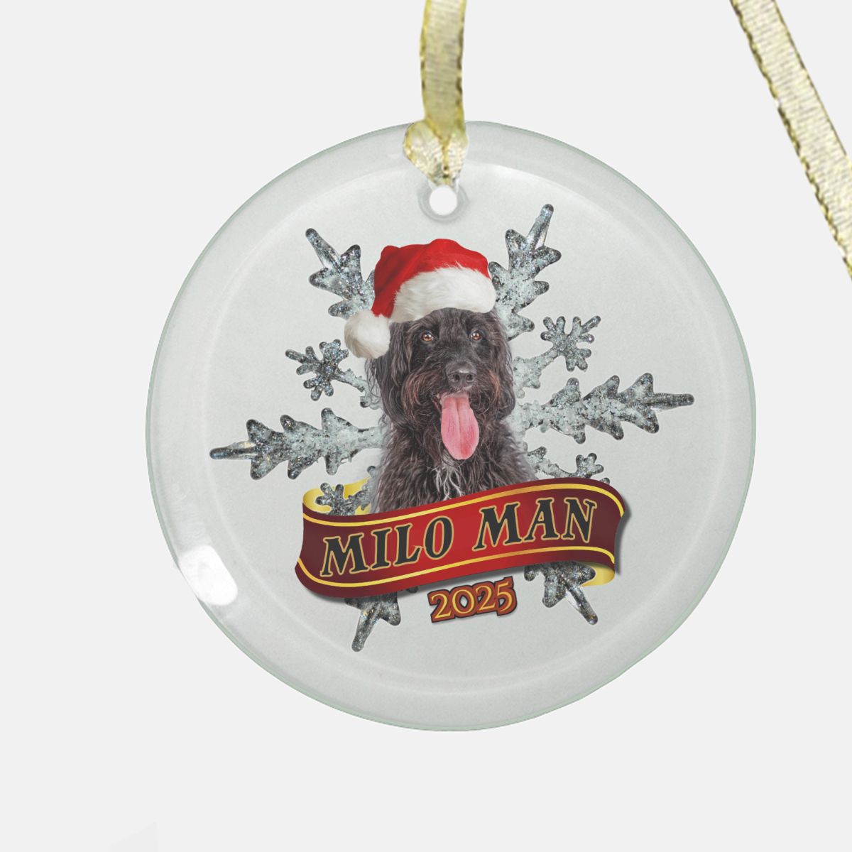 Snowflake 2025 Ornament - Clear Glass (Round)