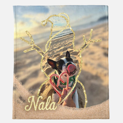 Sparkle Snowman Frame Custom Minky Blanket