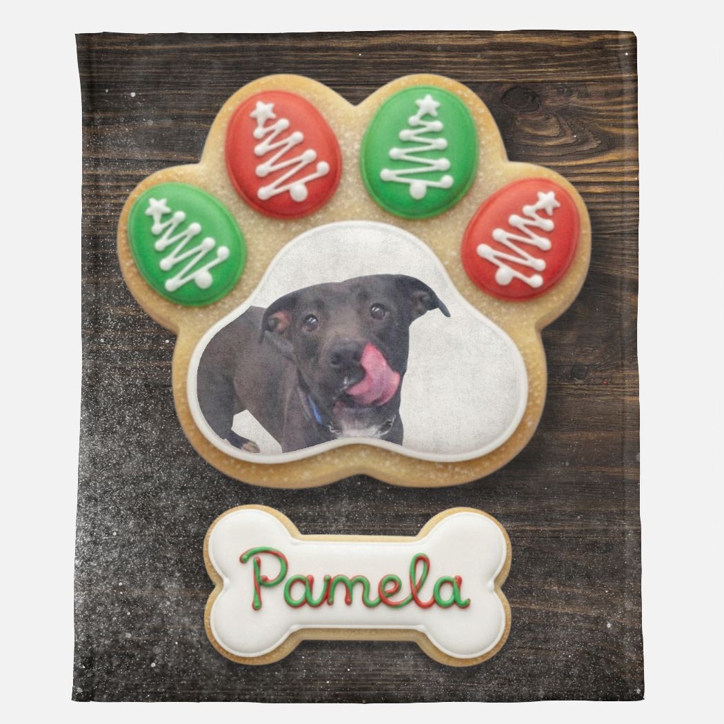 Holiday Sugar Cookie Paw – Custom Minky Blanket