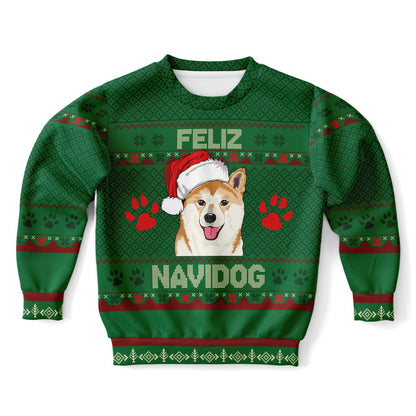 Feliz Navidog Kids Ugly Christmas Sweater – Shiba Inu Edition