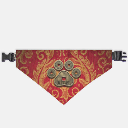 Ancient Fortune Coin Custom Paw Print Bandana Collar