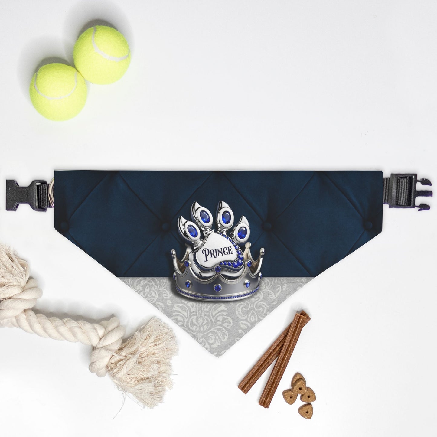 Prince Custom Paw Print Bandana Collar