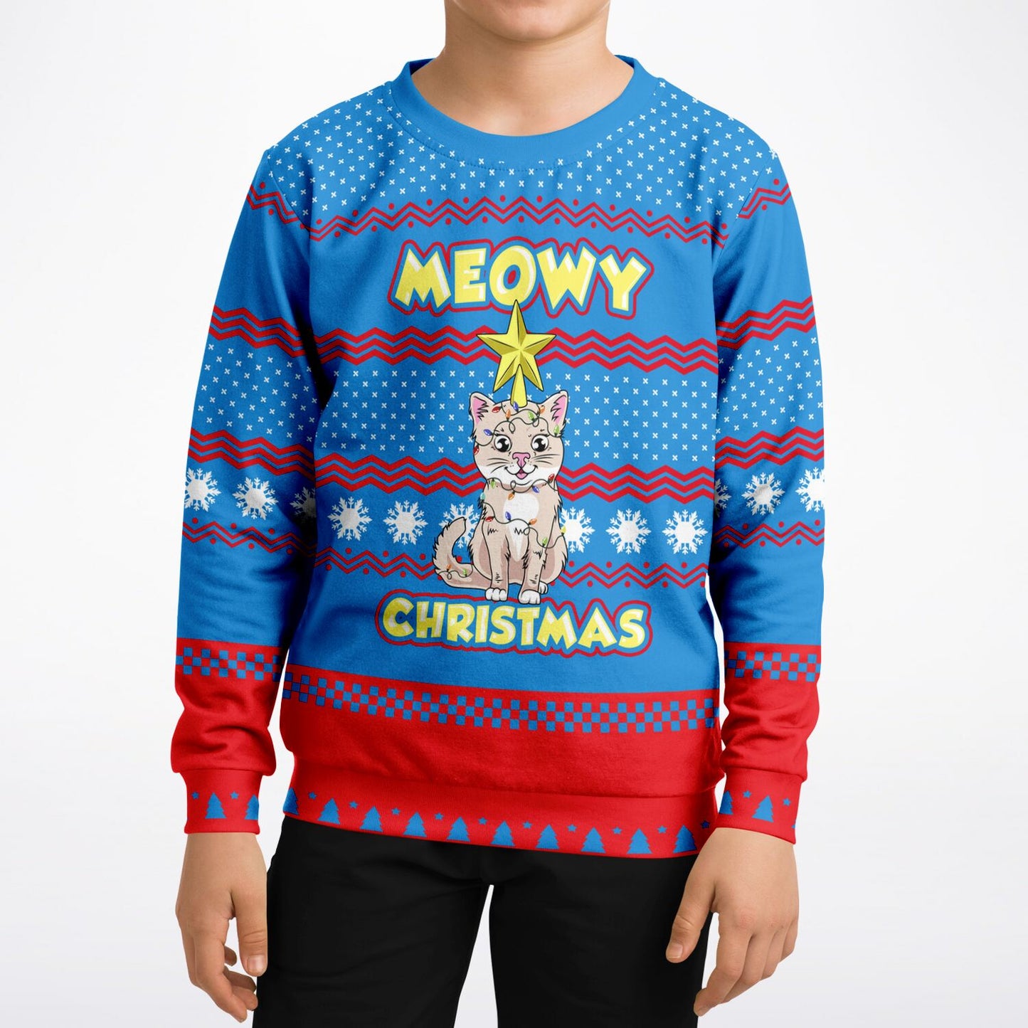 Meowy Christmas Kids Ugly Christmas Sweater