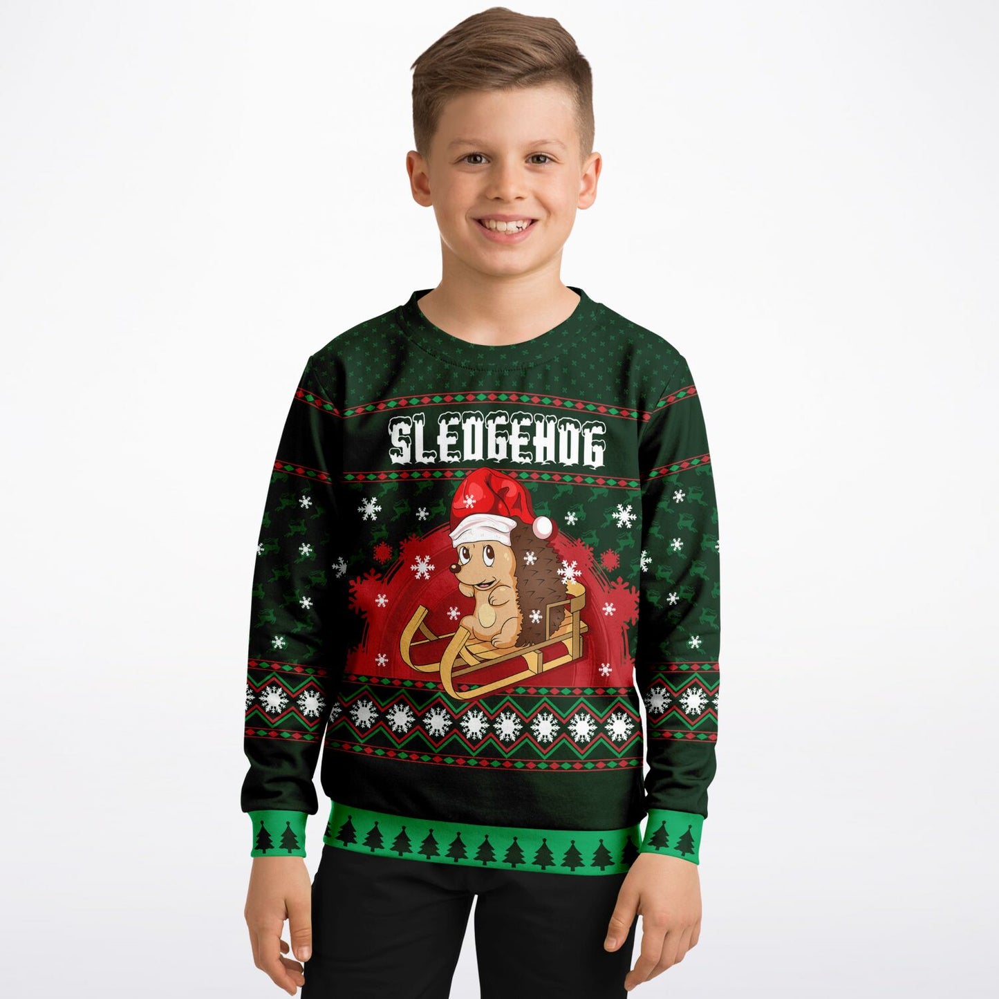 Sledgehog Kids Ugly Christmas Sweater