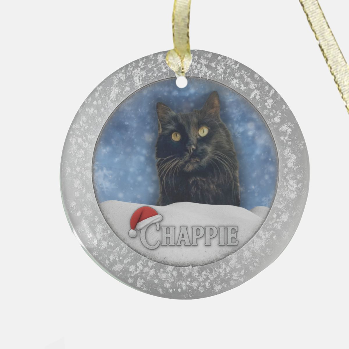 Winter Snowfall Ornament - Clear Glass (Round)