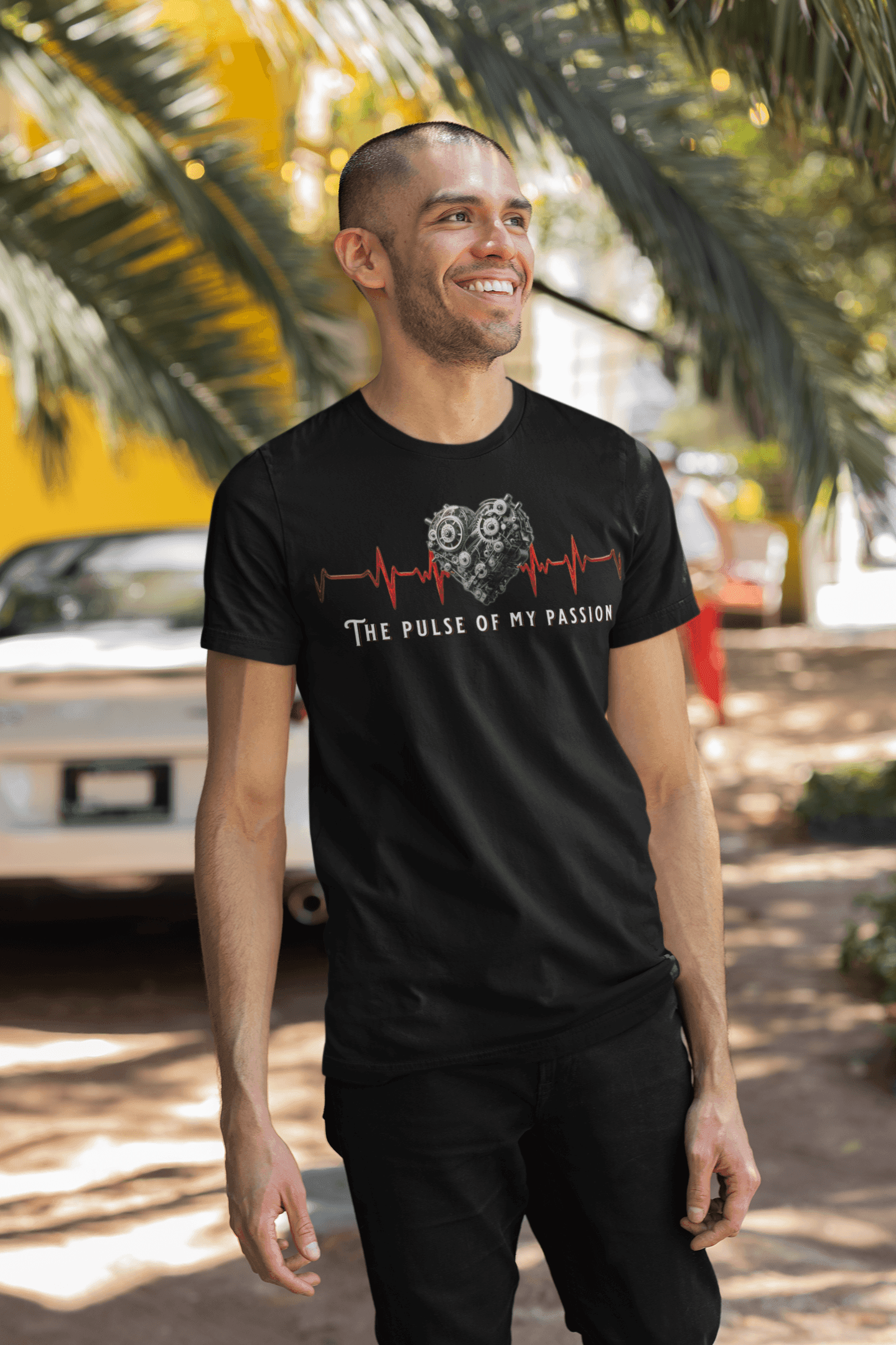 The Pulse of my Passion (Gears Heart) Unisex Jersey Short Sleeve T-Shirt - Pawsome Prints