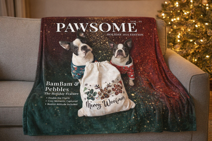 Holiday Magazine Cover Custom Minky Blanket