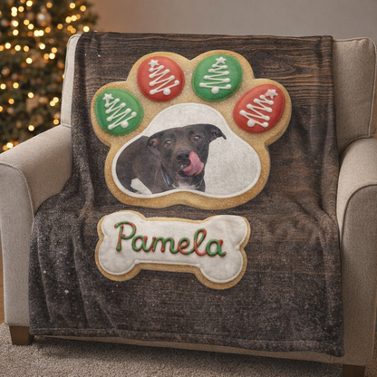 Holiday Sugar Cookie Paw – Custom Minky Blanket