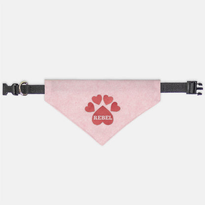 Paper Heart Custom Paw Print Bandana Collar