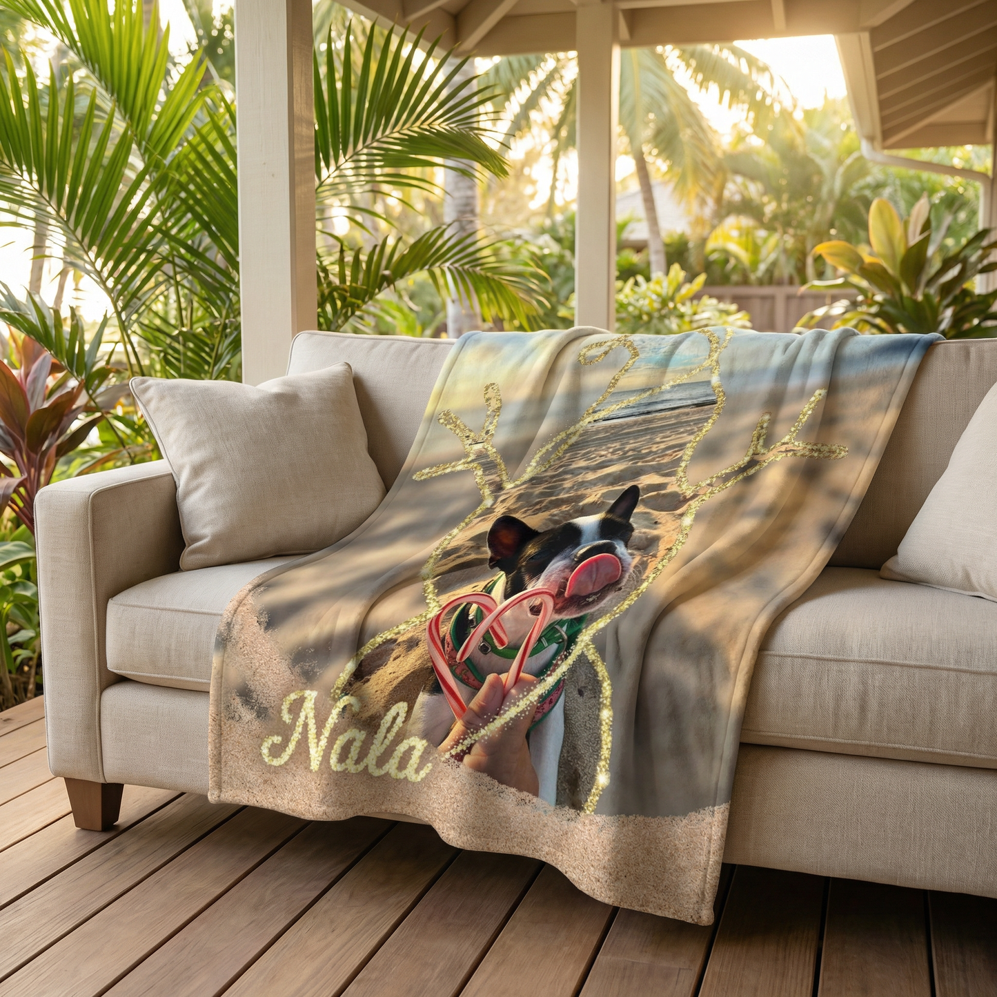 Sparkle Snowman Frame Custom Minky Blanket