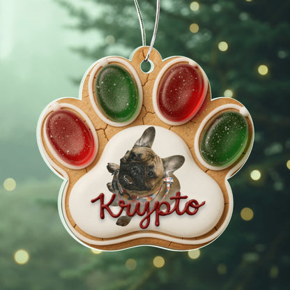 Gingerbread Paw Personalized Acrylic Ornament
