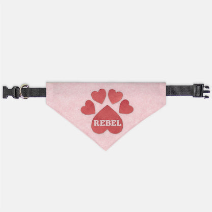 Paper Heart Custom Paw Print Bandana Collar