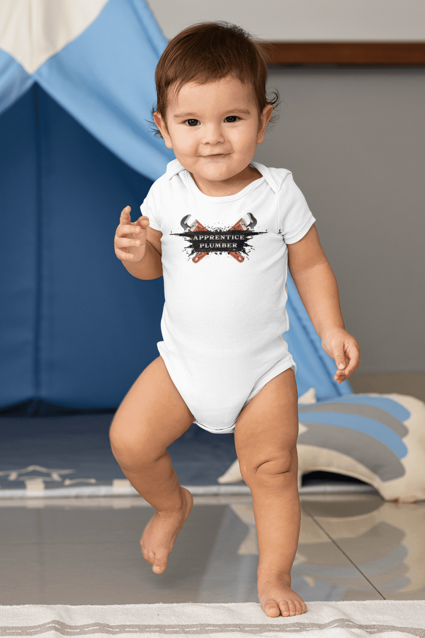 Apprentice Plumber Baby short sleeve bodysuit - Pawsome Prints